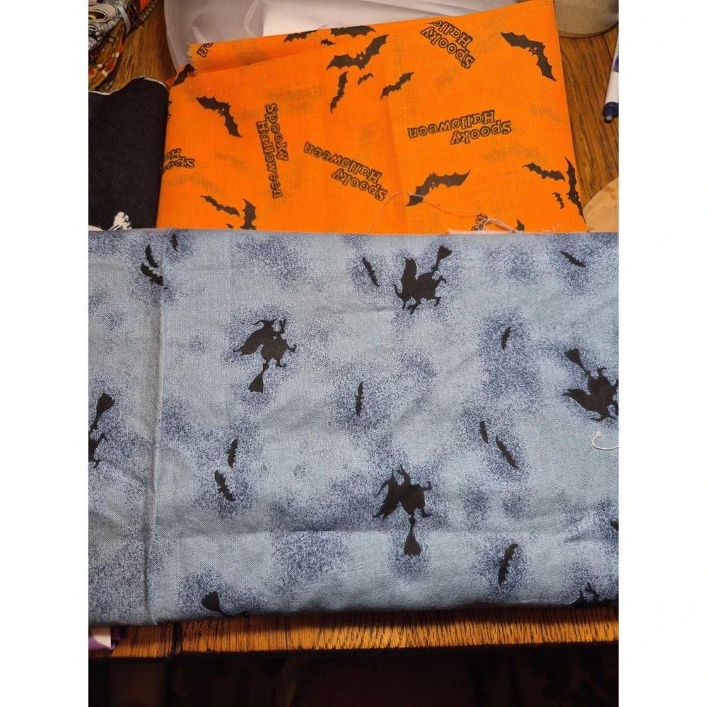Bundle Of 4 Pieces Of Halloween Fabric Sizes Vary